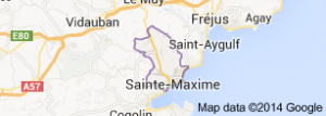 Mei vakantie idee:  landkaart  st maxime Frankrijk 